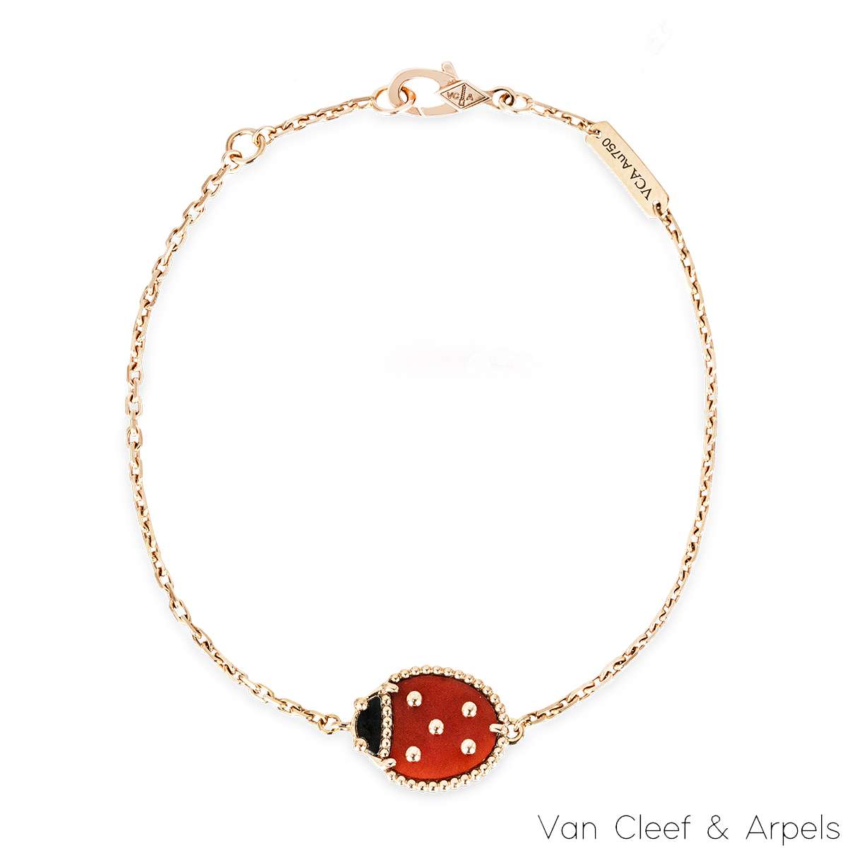 Van Cleef & Arpels Rose Gold Lucky Spring Bracelet Closed Wing Ladybug VCARP7R000